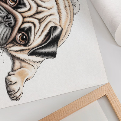 Stijlvolle wandposter Hondenillustratie, gezellig, warme kleuren, details