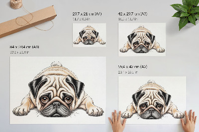 Stijlvolle wandposter Hondenillustratie, gezellig, warme kleuren, details
