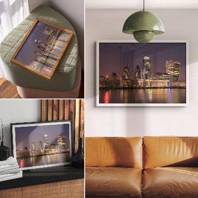 Moderne decoratieve poster Moderne wolkenkrabbers, lichtreflecties, de lucht