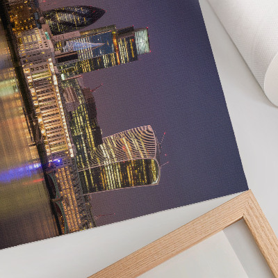 Moderne decoratieve poster Moderne wolkenkrabbers, lichtreflecties, de lucht