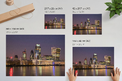 Moderne decoratieve poster Moderne wolkenkrabbers, lichtreflecties, de lucht