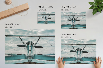 Stijlvolle wandposter Vooraanzicht van een dubbeldekker, industriële elegantie