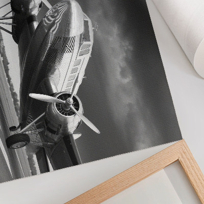 Poster Oud vliegtuig in monochrome kleuren
