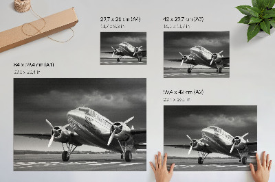 Poster Oud vliegtuig in monochrome kleuren