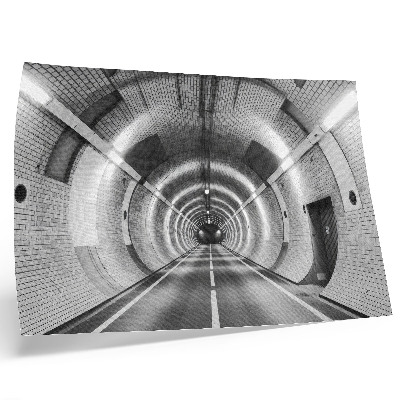 Stijlvolle wandposter Symmetrische zwart-witte tunnel met bogen