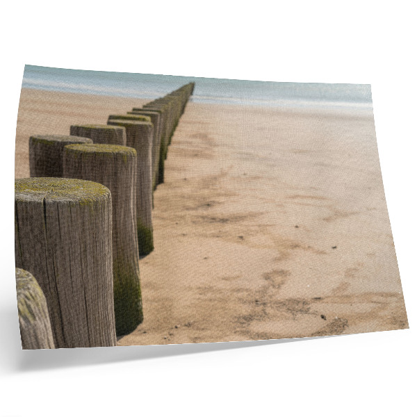Poster Houten palen strand zee rust natuur
