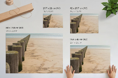 Poster Houten palen strand zee rust natuur