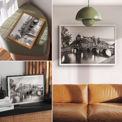 Poster Elegante bruggen, klassieke architectuur, kanalen