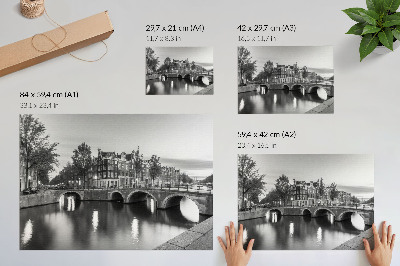 Poster Elegante bruggen, klassieke architectuur, kanalen