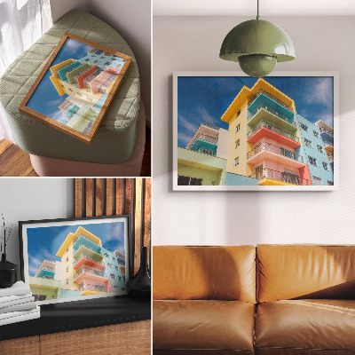 Stijlvolle wandposter De energie van kleur in moderne architectuur