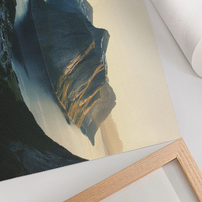 Poster Fjorden, bergen, water, zonsondergang, harmonie van de natuur