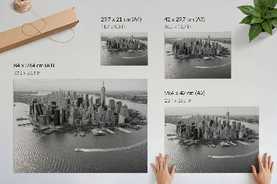 Stijlvolle wandposter Modern panorama van stadswolkenkrabbers