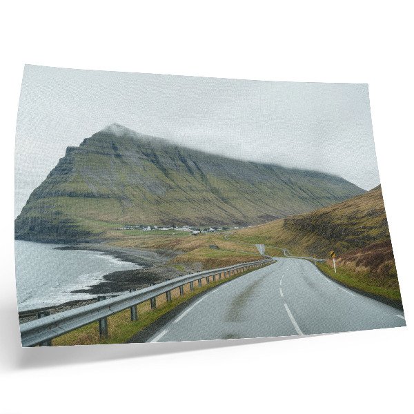 Stijlvolle wandposter Bergweg mysterieuze mistruimte