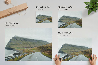 Stijlvolle wandposter Bergweg mysterieuze mistruimte