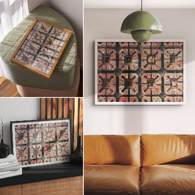 Moderne decoratieve poster Geometrische lay-out, neutrale kleuren, stad