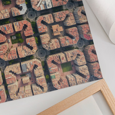 Moderne decoratieve poster Geometrische lay-out, neutrale kleuren, stad