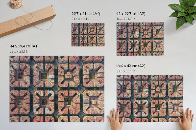 Moderne decoratieve poster Geometrische lay-out, neutrale kleuren, stad