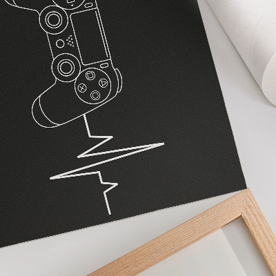Poster Minimalistisch gamingthema in zwart-wit met een hart.
