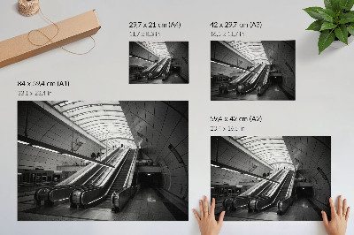 Poster Moderne architectuur interieur roltrap