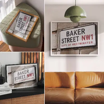 Baker Street Westminster straatnaambord stijlvolle wandposter