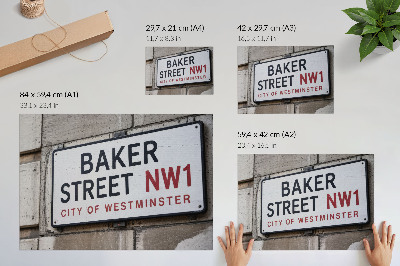 Stijlvolle wandposter Baker Street Westminster Straatnaambord