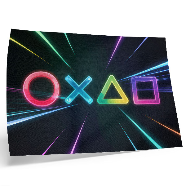 Stijlvolle wandposter Neon geometrische vormen in beweging