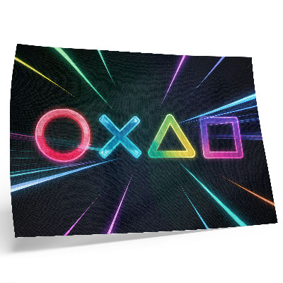 Stijlvolle wandposter Neon geometrische vormen in beweging
