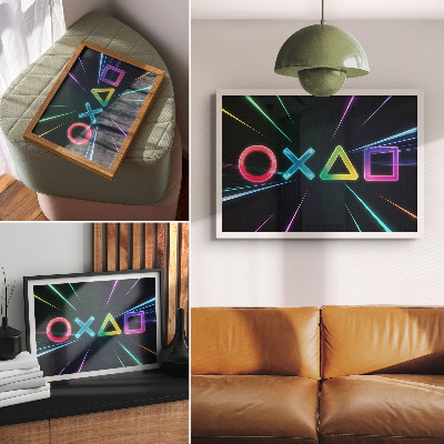Stijlvolle wandposter Neon geometrische vormen in beweging
