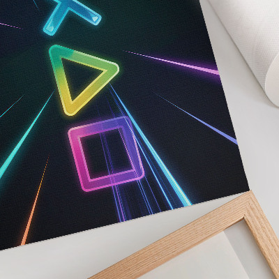 Stijlvolle wandposter Neon geometrische vormen in beweging