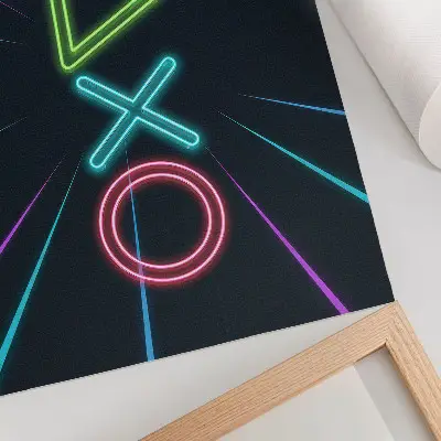 Moderne decoratieve poster met neonvormen in dynamische futuristische kleuren