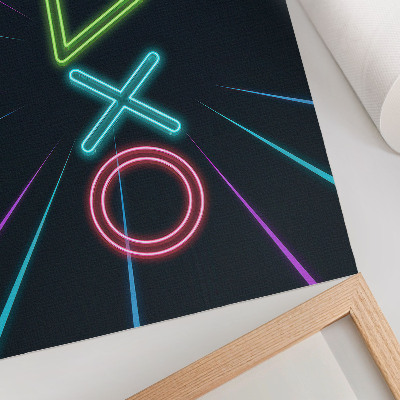 Moderne decoratieve poster Neonvormen, dynamische kleuren, futuristisch