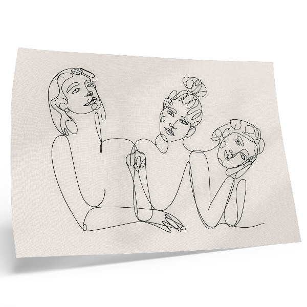 Poster Zwart-witte lijnen, verfijning, intimiteit van de personages