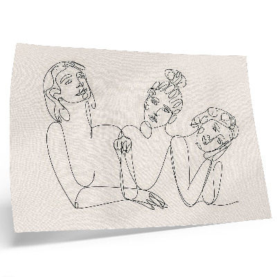 Poster Zwart-witte lijnen, verfijning, intimiteit van de personages