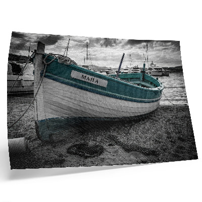 Moderne decoratieve poster Boot op het strand, rust, droom, avontuur