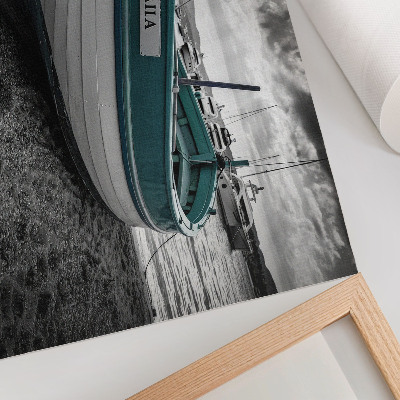 Moderne decoratieve poster Boot op het strand, rust, droom, avontuur
