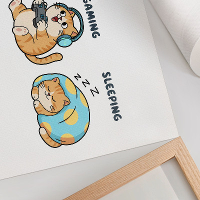 Stijlvolle wandposter Grappige kattenillustraties, schattig en leuk.