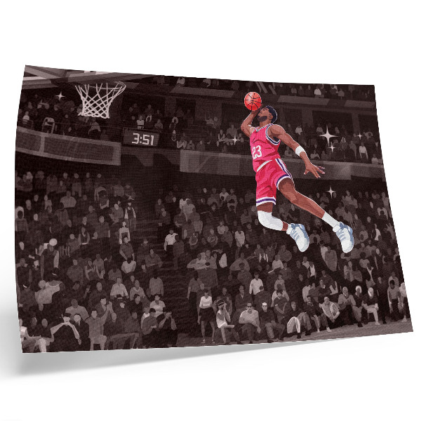 Poster Sportdynamiek, illustratie met contrasterende kleuren
