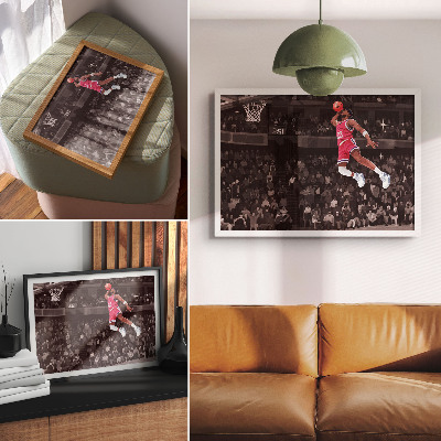 Poster Sportdynamiek, illustratie met contrasterende kleuren