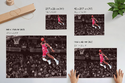 Poster Sportdynamiek, illustratie met contrasterende kleuren