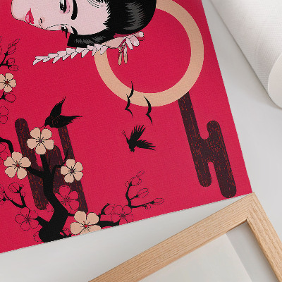 Stijlvolle wandposter Oosterse motieven, moderne bloemcompositie