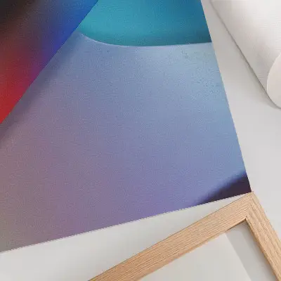 Stijlvolle wandposter met diepblauwe en paarse tinten en vervaagde overgangen