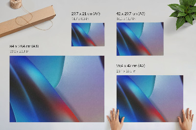 Stijlvolle wandposter Diepblauwe en paarse tinten met vervaagde overgangen.