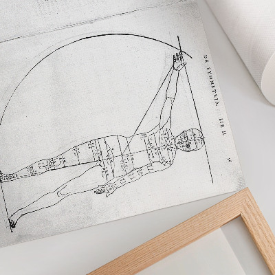 Moderne decoratieve poster Tekening van een man in het Latijn, in de versie van Albrecht Dürer.