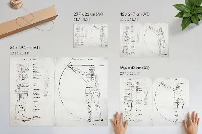 Moderne decoratieve poster tekening van een man door Albrecht Dürer in Latijnse stijl