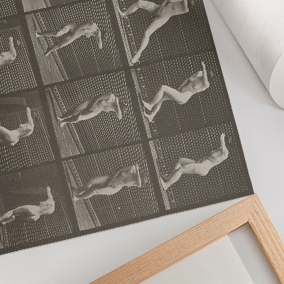 Stijlvolle wandposter Plaatnummer 73. Verrast omdraaien en vluchten (1887) van Eadweard Muybridge