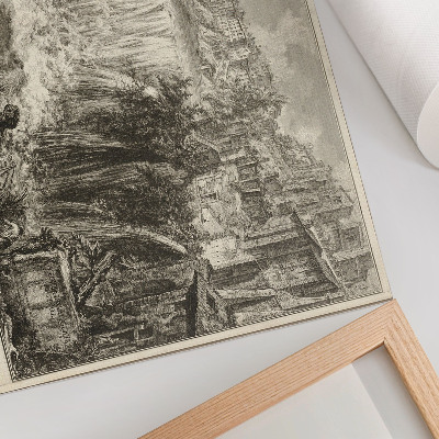 Stijlvolle wandposter Gezicht op de Grote Cascade in Tivoli, uit Views of Rome van Giovanni Battista Piranesi