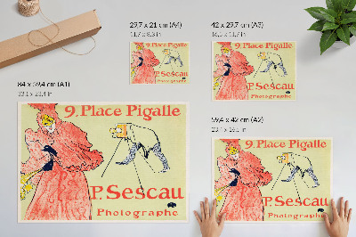 Stijlvolle wandposter Le Photographe Sescau (1894) hogeresolutieafdruk van Henri de Toulouse-Lautrec