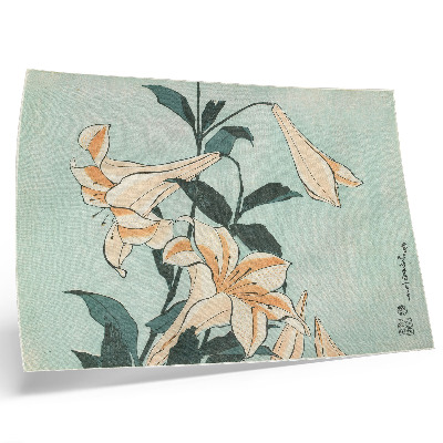Moderne decoratieve poster Lelies (ca. 1833-1834) in hoge resolutie door Katsushika Hokusai