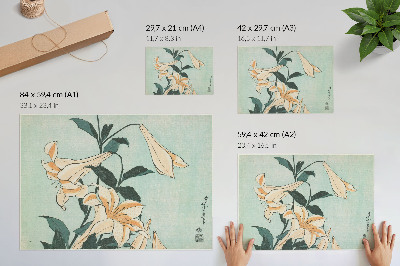 Moderne decoratieve poster Lelies (ca. 1833-1834) in hoge resolutie door Katsushika Hokusai