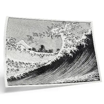 Stijlvolle wandposter Honderd gezichten op de berg Fuji uit 1835 van Hokusai, vintage Japanse houtsnede